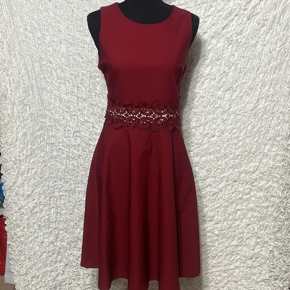 HOMEYEE WOMENS SPANDEX FITTED FLARE DRESS SIZE 10 - Picture 7 of 9